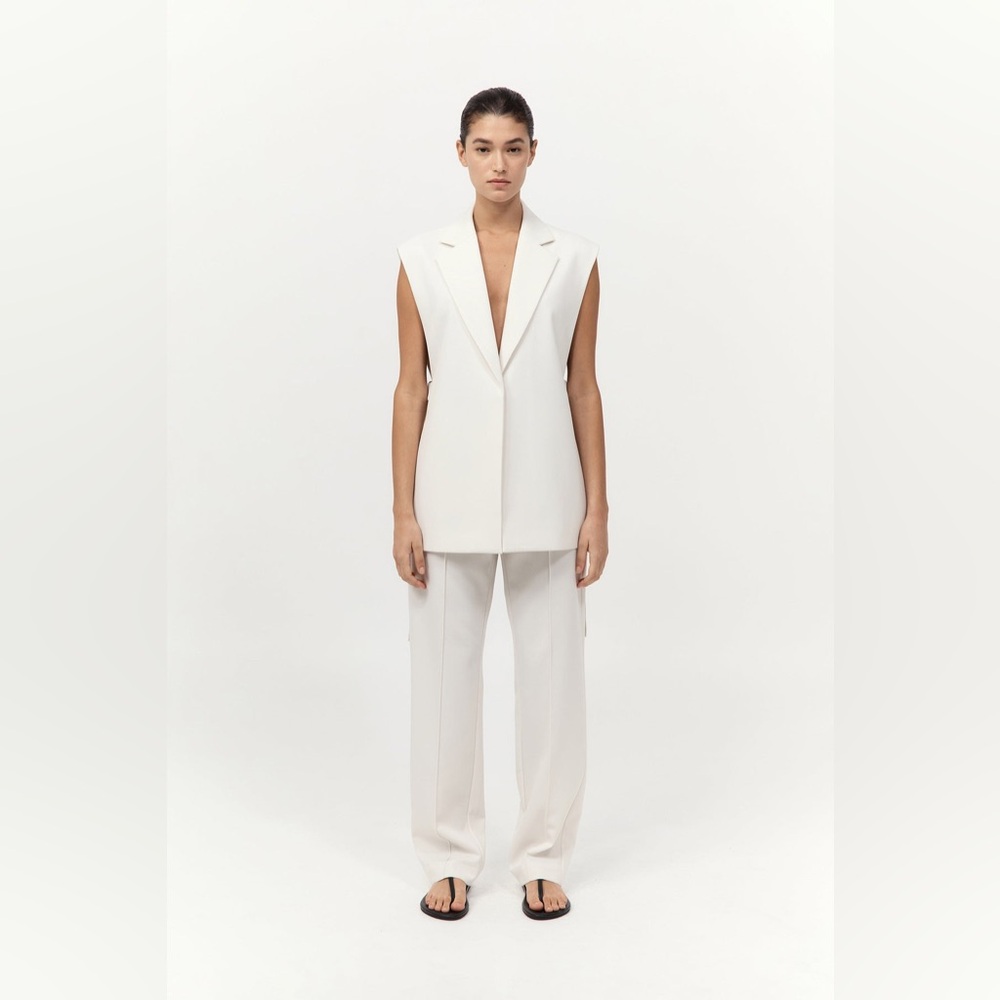 St. Agni White Relaxed Side Tie Vest